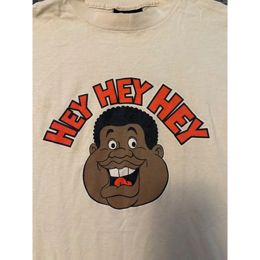 Scene Not Herd Fat Albert Jams Hey Hey Hey Vintage Graphic T-Shirt Cream Mens L
